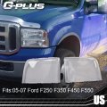 G-plus Front Headlight Lens Cover Compatible With 05-07 Ford F250 F350 F450 F550 Left Right Side Clear