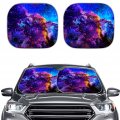 Clohomin Purple Galaxy Cosmic Windshield Sunshade Foldable Include 2pcs-car Front Window Sunshades Against Uv Rays 