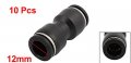 Uxcella 10pcs Straight Push In Pneumatic Air Quick Fittings Connector For 12mm Tube Hose