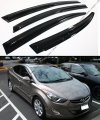 3d Wavy Shape Style Smoke Tinted Window Visor Vent Shade For 2011-2016 Hyundai Elantra Sedan