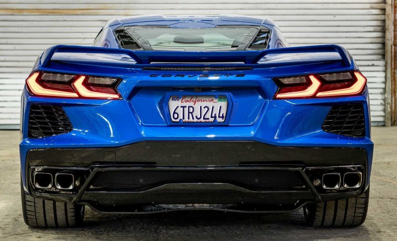Elkhart Lake Blue Gs7 Painted Rear License Plate Frame For C8 Corvette