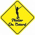 5in X Skater On Board Magnet Vinyl Caution Sprots Sign Vehicle Magnets By Stickertalk 