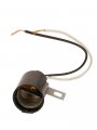 Leviton 2052-13 Medium Base One-piece Keyless Incandescent Phenolic Lampholder Bracket Mount Single Circuit Back Wired Black 