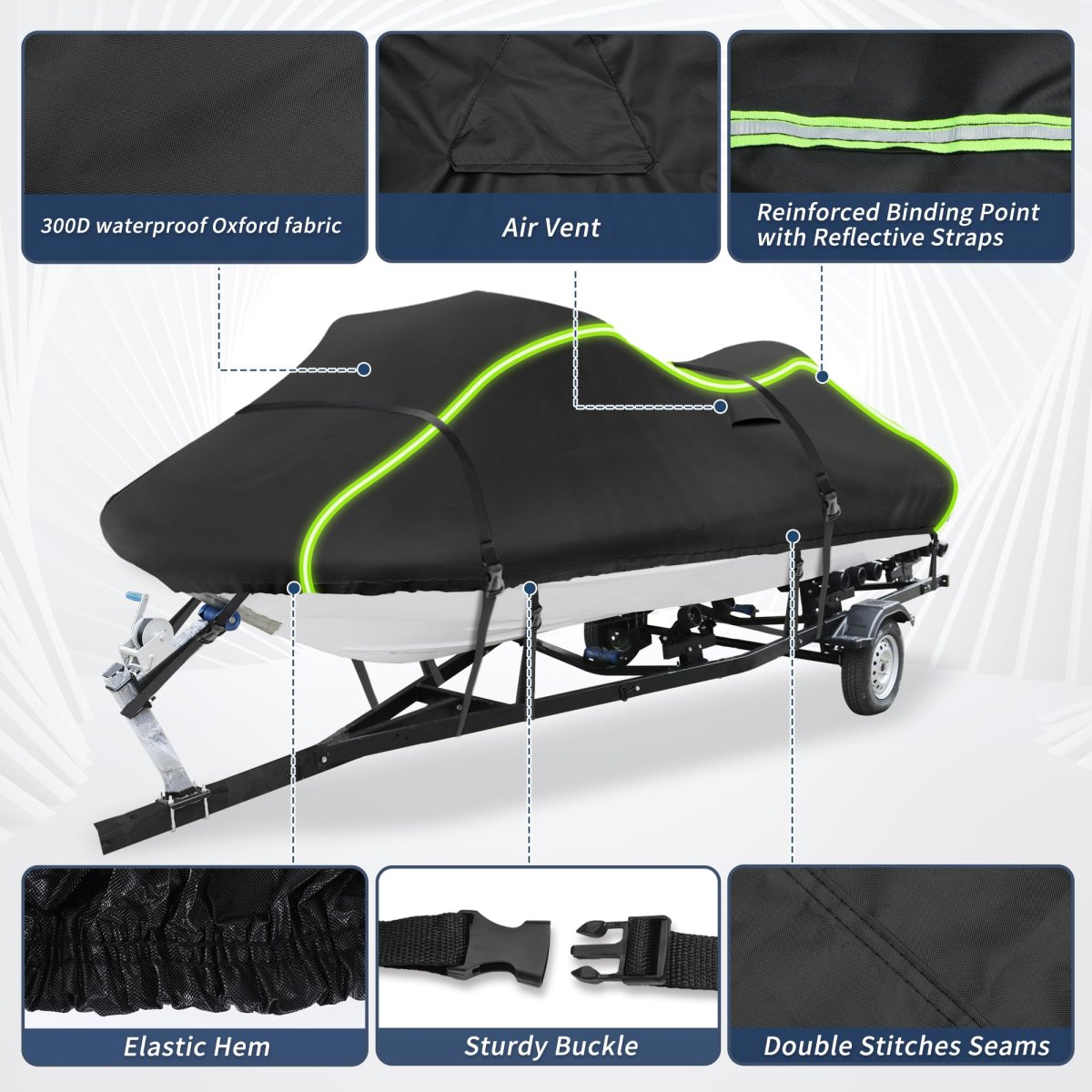 Waterproof Trailerable Pwc Jet Ski Cover For 126 In To 135 3 Seater 300d Oxford Fabric Anti Uv Marine Grade Yamaha Seadoo