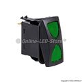 Ols 12v Dc 20a 4-pin Led On-off-on Spdt Rocker Switch Green 