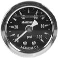 All80206 Glycerine Filled Shockproof Pressure Gauge 0-100 Psi 5 In Diameter 1 8 Npt Port Engine Turned Style Stainless Steel 