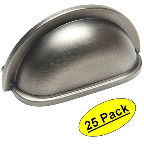 Cosmas 4310as Antique Silver Cabinet Hardware Bin Cup Drawer Handle Pull 3 Inch 76mm Hole Centers 25 Pack
