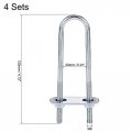 Uxcell Round U-bolts 4 Sets 0 91 23mm Inner Width 120mm Length Steel M6 With Nut Plate Washer
