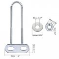 Uxcell Round U-bolts 4 Sets 0 91 23mm Inner Width 120mm Length Steel M6 With Nut Plate Washer