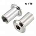 Uxcell M10x21mm Hex Socket Head Insert Nut Screw Post Sleeve For Furniture 10pcs