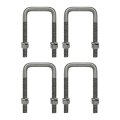 Square U Bolt With Hardware For Boat Trailer Galvanized Steel 3 8 Diameter X 1-5 3-3 1-1 2 Beam 4 Pack 