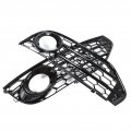 1 Pair Front Bumper Fog Light Cover Grilles 8k0807681j01c 8k0807682j01c Glossy Black Lamp Trim Replacement For A4 B8 5 Allroad
