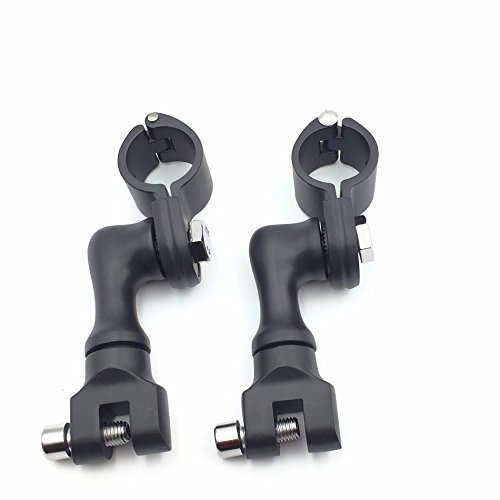 Adjustable Highway Peg Mounting Kit For 1 5 In Front Engine Guard Frame Tube Black Short Angled Foot Pegs Goldwing Vtx1300