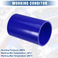 Uxcell 3 5 Id 6 Length 4-ply Reinforced High Temp Straight Coupler Silicone Reducer Hose Blue For Car Intercooler Intake Piping