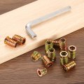 100 Pcs Threaded Insert For Wood 1 4 20 Carbon Steel Studs Hex Socket Drive Nut Inserts Screw In Fastener Connector With Wrench
