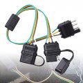 1x 45cm Trailer Splitter 2-way 4pin Harness Male Female Connector Tailgate Light Bars Wiring Adapter