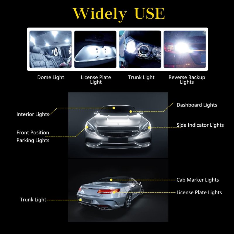 T10 921 194 168 Led Bulbs 20 Pack Cool White 12v Interior Dome Lights For Rv Trailer Boat Car Truck Motorcycle Backup Reverse