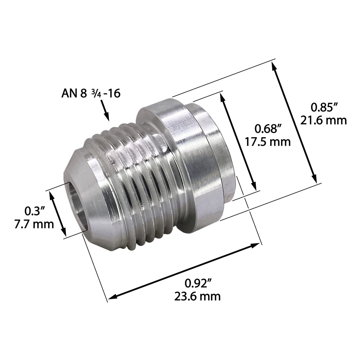 An8 Weld On Bung Aluminum Male Flare Weldable Fuel Tank Fitting Jic-8 An 3 4-16 Thread Hose Adapter Connector 4