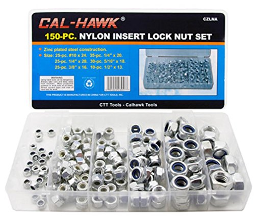 150pc Nylon Insert Lock-nut Assortment 6 Sizes 10 1 2