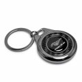 Ipick Image For Ford Mustang Mach-e Real Black Carbon Fiber Gunmetal Roundel Metal Case Key Chain