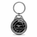 Ipick Image For Ford Mustang Mach-e Real Black Carbon Fiber Gunmetal Roundel Metal Case Key Chain