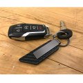 Ipick Image Compatible With Ram Gunmetal Black Gray Metal Plate Carbon Fiber Texture Leather Key Chain