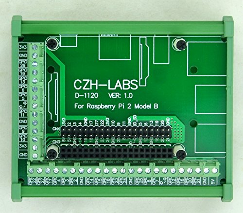 Electronics-salon Din Rail Mount Screw Terminal Block Adapter Module for Raspberry Pi 1 Model 2 3 B A