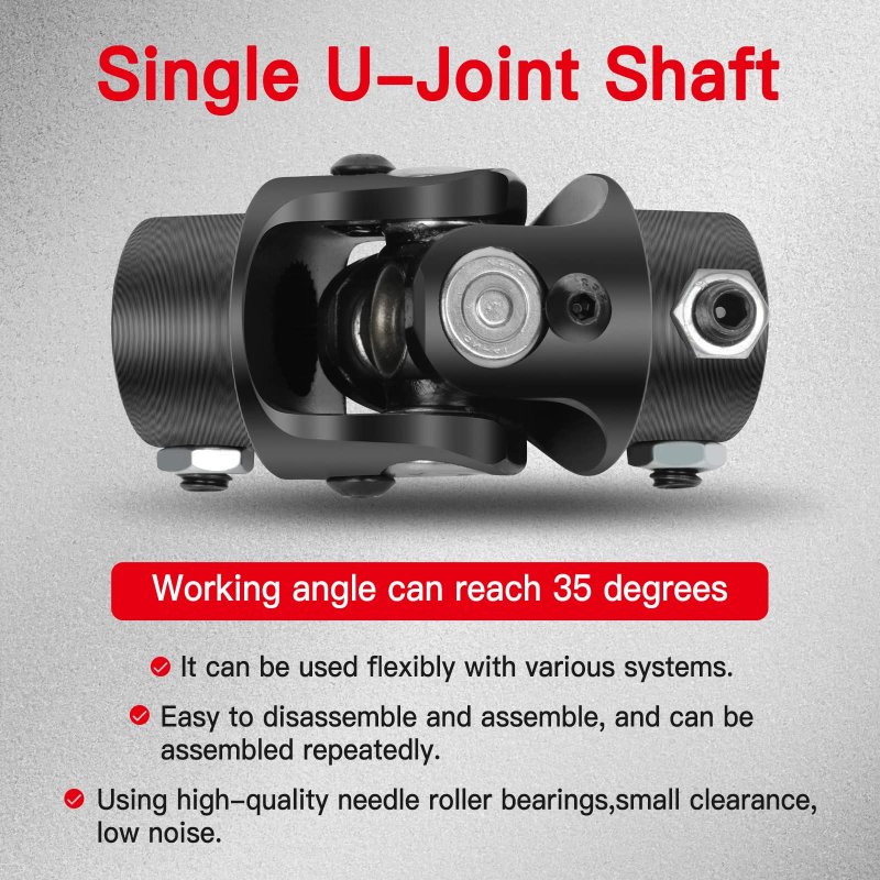 Single Universal Steering Black U-joint Shaft 3 4 Dd X 4-30 Spline