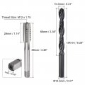 Uxcell Metric Tap And Drill Bit Set M12 X 1 75 Thread 10 3mm Black Oxide Twist Straight Flute Tapping Threading Repair Tool Kit