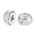 100pcs 6-32 Nylon Insert Hex Lock Nuts 304 Stainless Steel Self-locking Stop Nut For Industrial Construction Fasteners Silver 