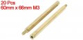 Uxcell A14050200ux0726 20 Piece 60 Mm X 66 M3 Male Female Thread Brass Pcb Hexagon Standoff Spacer