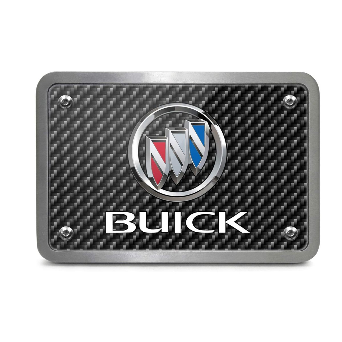 Ipick Image Full-color Carbon Fiber Look Graphic Plate Billet Aluminum 2 X Inch Tow Hitch Cover For Buick