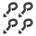 4 Pack Eye Bolts M6 X 16mm 304 Stainless Steel Threadedbolt Black Eye Hooks With Nut For Hanging Or Securing Cables 