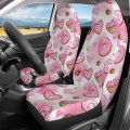 Delerain Car Seat Covers Set 2pcs Valentinea S Day Donuts Pink Hearts Universal Front Seats Vehicle Enterior Protector Suitable