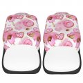 Delerain Car Seat Covers Set 2pcs Valentinea S Day Donuts Pink Hearts Universal Front Seats Vehicle Enterior Protector Suitable