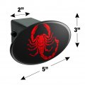 Red Tribal Scorpion Oval Tow Trailer Hitch Cover Plug Insert