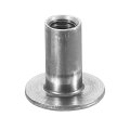 M6 T-nuts 50pcs Carbon Steel Tee Nut Round Base Weld Nuts 17mm Height Through Hole Flange Insert Female Thread Plate Dark Gray 