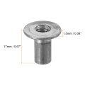 M6 T-nuts 50pcs Carbon Steel Tee Nut Round Base Weld Nuts 17mm Height Through Hole Flange Insert Female Thread Plate Dark Gray