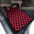 Red Black Checkered Car Floor Mat 4 Piece Auto Front Rear Carpets Anti-skid Foot Pads Universal Fit Interior Accessories
