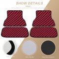 Red Black Checkered Car Floor Mat 4 Piece Auto Front Rear Carpets Anti-skid Foot Pads Universal Fit Interior Accessories