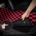 Red Black Checkered Car Floor Mat 4 Piece Auto Front Rear Carpets Anti-skid Foot Pads Universal Fit Interior Accessories