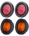 2 5 In 4 Led Round Trailer Tail Lights Red And Amber Clearance Side Marker Waterproof Surface Mount For Freightliner Kenworth 