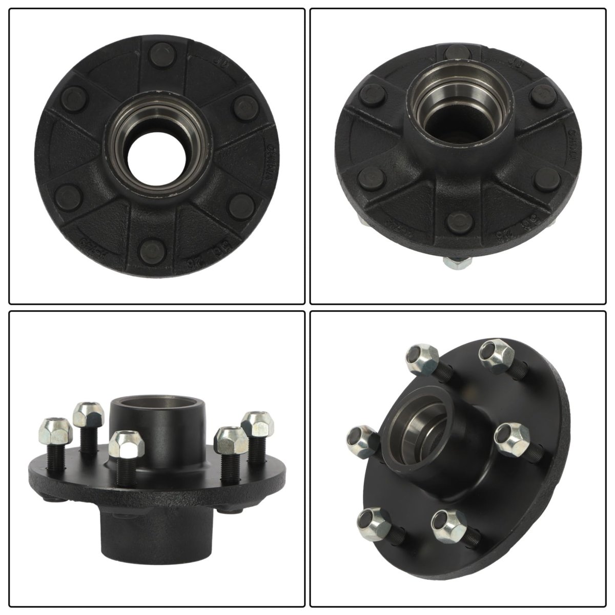 6 On 5 In Trailer Hub Kit Replacement For 3500 Lbs 84 Spindle L68149 Inner And L44649 Outer Bearing 1 2 20 Studs Cast Iron