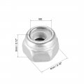Uxcell Hex Lock Nuts M2 X 0 4mm Stainless Steel Nylon Insert Self-locking For Fasteners 20pcs Silver Tone