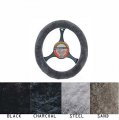Aegis Cover Luxury Australian Sheepskin Steering Wheel Charcoal