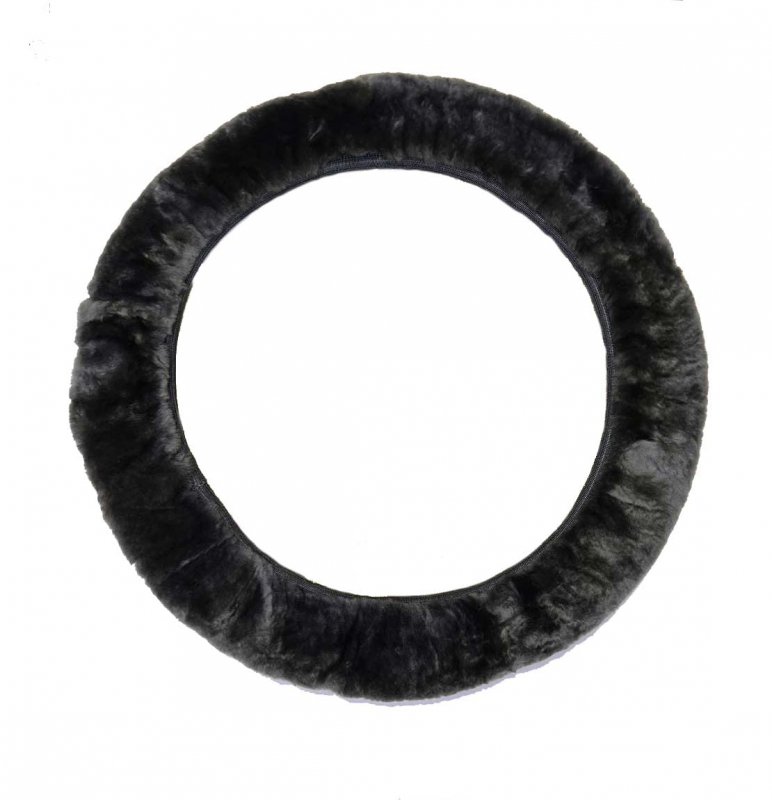 Aegis Cover Luxury Australian Sheepskin Steering Wheel Charcoal