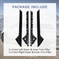 A-pillar Molding Trim Kit Outer And Inner Set Replacement For 2011-2019 Ford Explorer 4 Door Utility Left Right Replaces