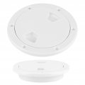 Boat Hatch Cover 4in Abs Deck Plate Round Marine Access White Screw Out Inspection