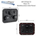 Titus T3 Rv City Water Panel With Gravity Fill Winterize Inlet And Dual Coax Rp-titus Black Abs Plastic