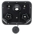 Titus T3 Rv City Water Panel With Gravity Fill Winterize Inlet And Dual Coax Rp-titus Black Abs Plastic